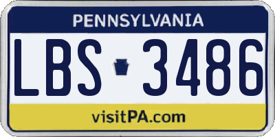 PA license plate LBS3486