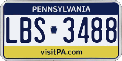 PA license plate LBS3488