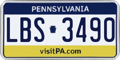 PA license plate LBS3490