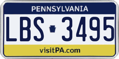 PA license plate LBS3495