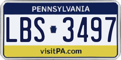PA license plate LBS3497