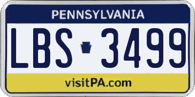 PA license plate LBS3499