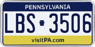 PA license plate LBS3506