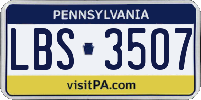 PA license plate LBS3507