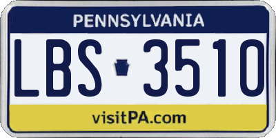 PA license plate LBS3510