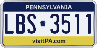 PA license plate LBS3511