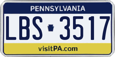 PA license plate LBS3517