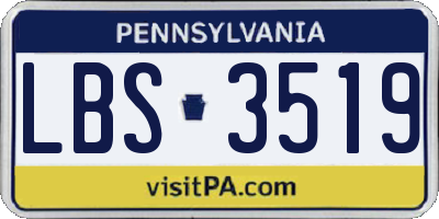 PA license plate LBS3519