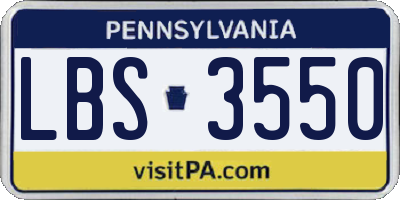 PA license plate LBS3550