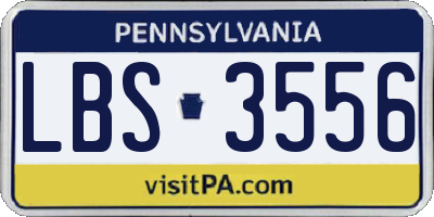PA license plate LBS3556