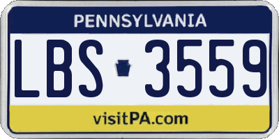 PA license plate LBS3559