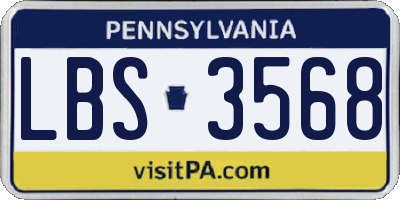 PA license plate LBS3568