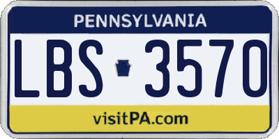 PA license plate LBS3570