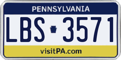 PA license plate LBS3571