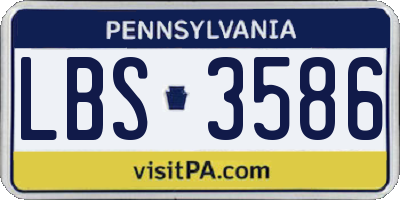 PA license plate LBS3586