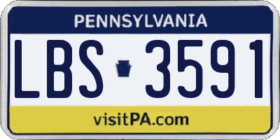 PA license plate LBS3591