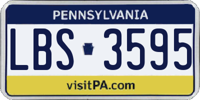 PA license plate LBS3595