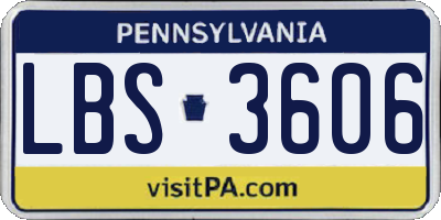PA license plate LBS3606