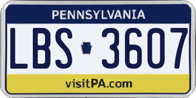 PA license plate LBS3607