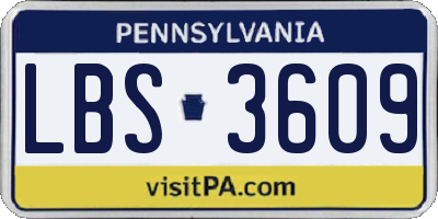 PA license plate LBS3609
