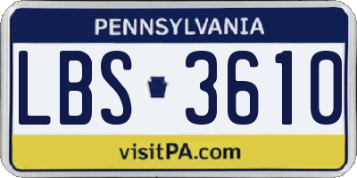 PA license plate LBS3610