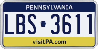 PA license plate LBS3611