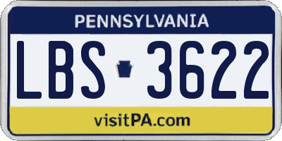 PA license plate LBS3622
