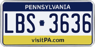 PA license plate LBS3636