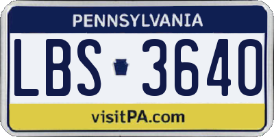 PA license plate LBS3640