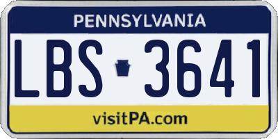 PA license plate LBS3641