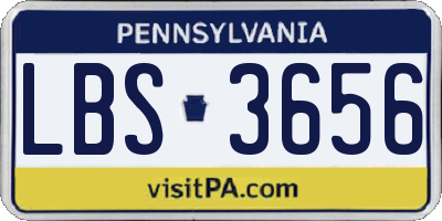 PA license plate LBS3656