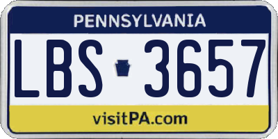 PA license plate LBS3657