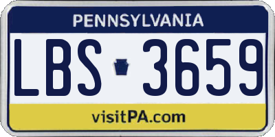 PA license plate LBS3659