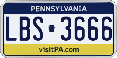 PA license plate LBS3666