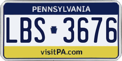 PA license plate LBS3676
