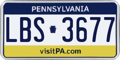 PA license plate LBS3677