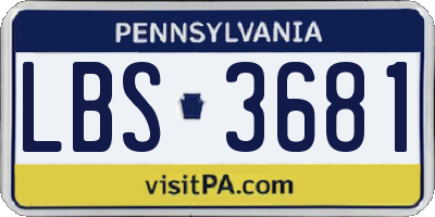 PA license plate LBS3681