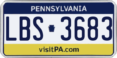 PA license plate LBS3683