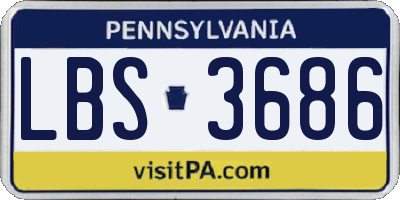 PA license plate LBS3686