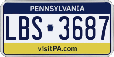 PA license plate LBS3687