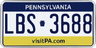 PA license plate LBS3688
