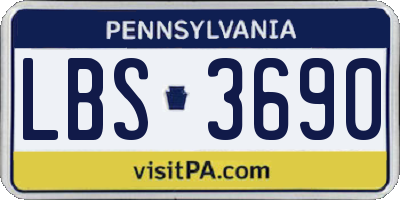 PA license plate LBS3690