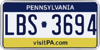 PA license plate LBS3694