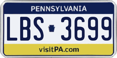 PA license plate LBS3699