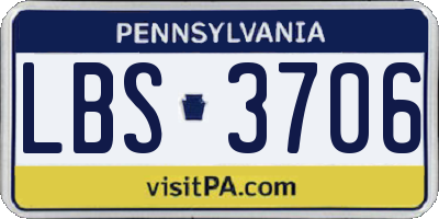 PA license plate LBS3706