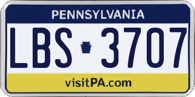 PA license plate LBS3707