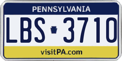 PA license plate LBS3710