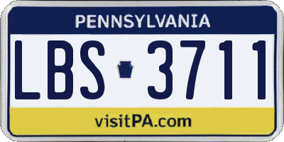 PA license plate LBS3711