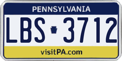 PA license plate LBS3712