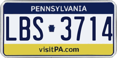 PA license plate LBS3714